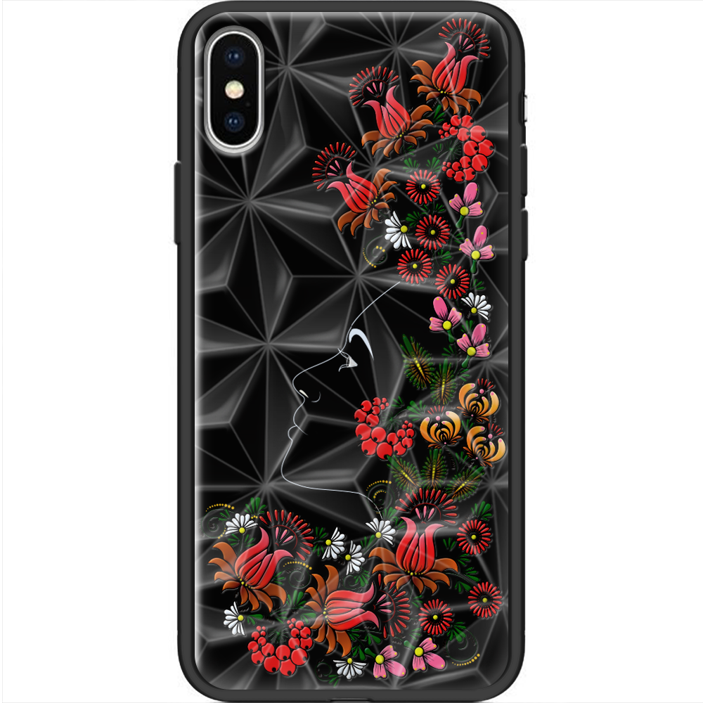 Чехол Boxface iPhone X 3D Ukrainian Muse Черный силикон с призмой (32139-bk64-37857)