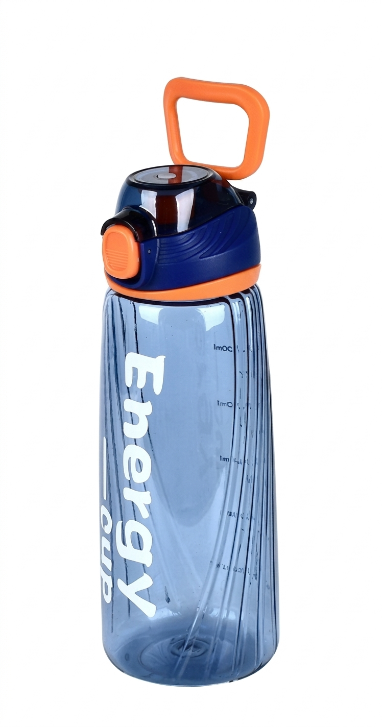 Пляшка-поїлка Energy Cup з карабіном пластикова 1 л Blue (31048)
