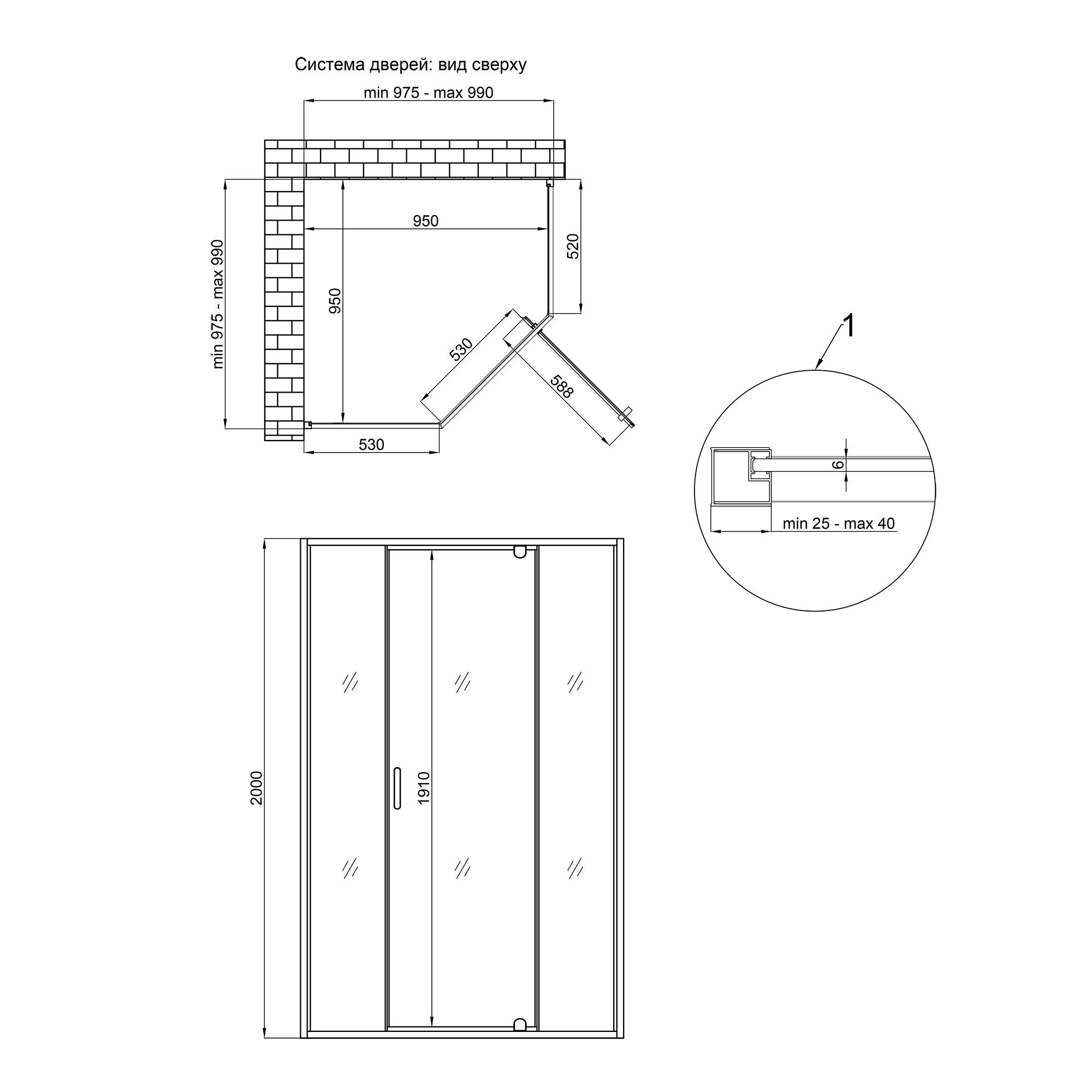 Душевая кабина Q-tap Scorpio BLA10115-AC6 100x100 см стекло Clear 6 мм CalcLess без поддона - фото 2