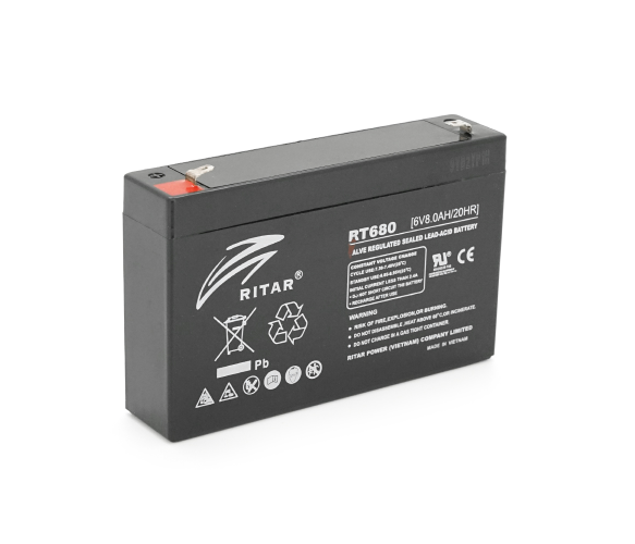 Аккумуляторная батарея AGM Ritar RT680 6V 8Ah Black (1866638947)