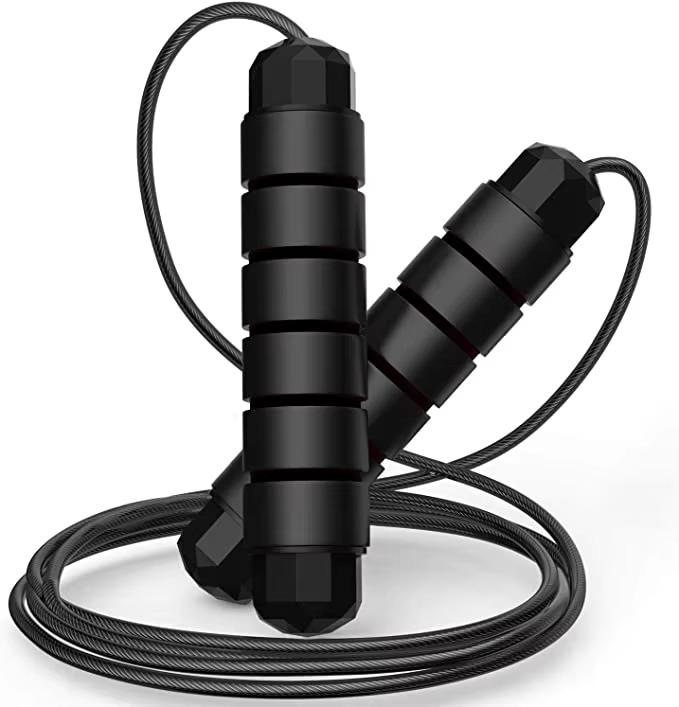 Скакалка скоростная гимнастическая для кроссфита с подшипниками стальной трос 3 м Черный Скакалка скоростная гимнастическая для кроссфита с подшипниками стальной трос 3 м Черный