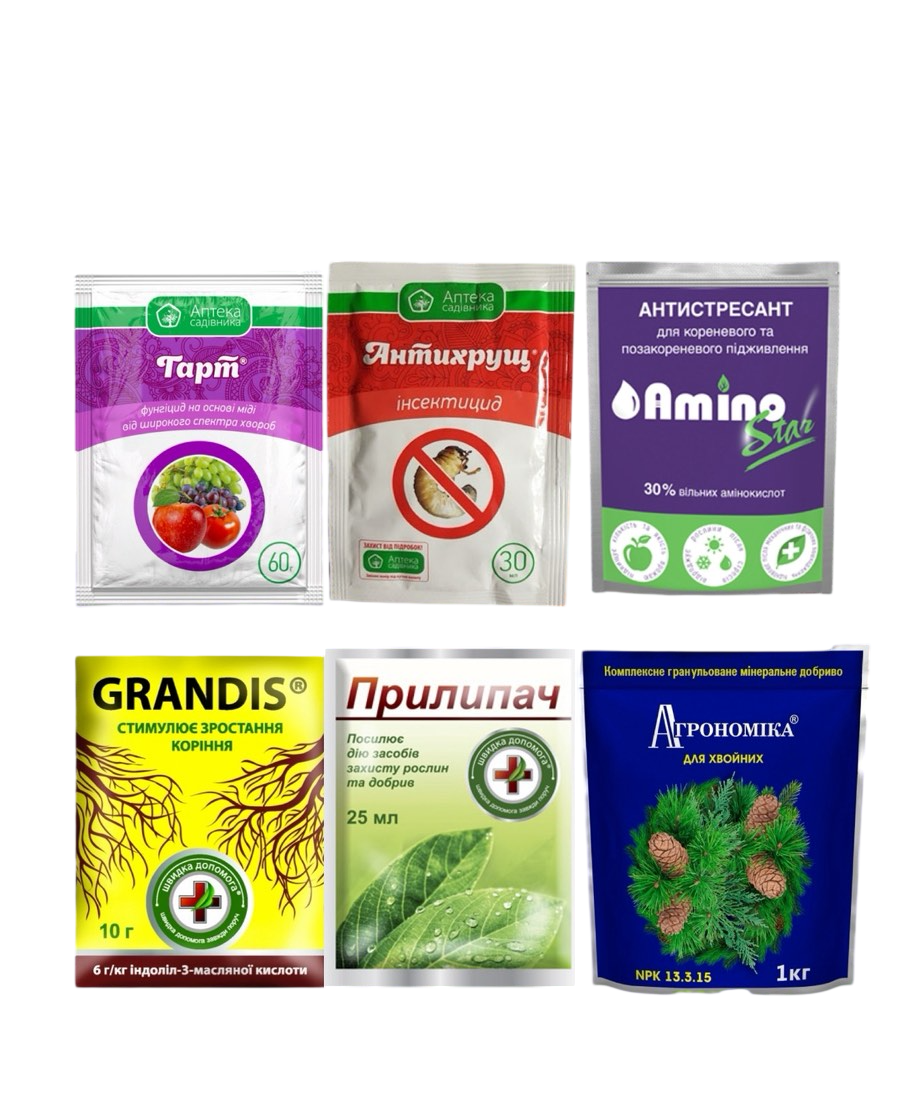 Набор по уходу за хвойными растениями Аптека садівника Хвойные без стресса