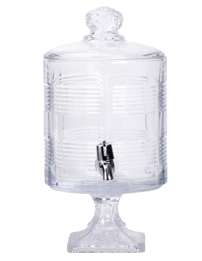 Лимонадниця скляна Style на квадратній ніжці 4,5 л Прозорий - фото 2