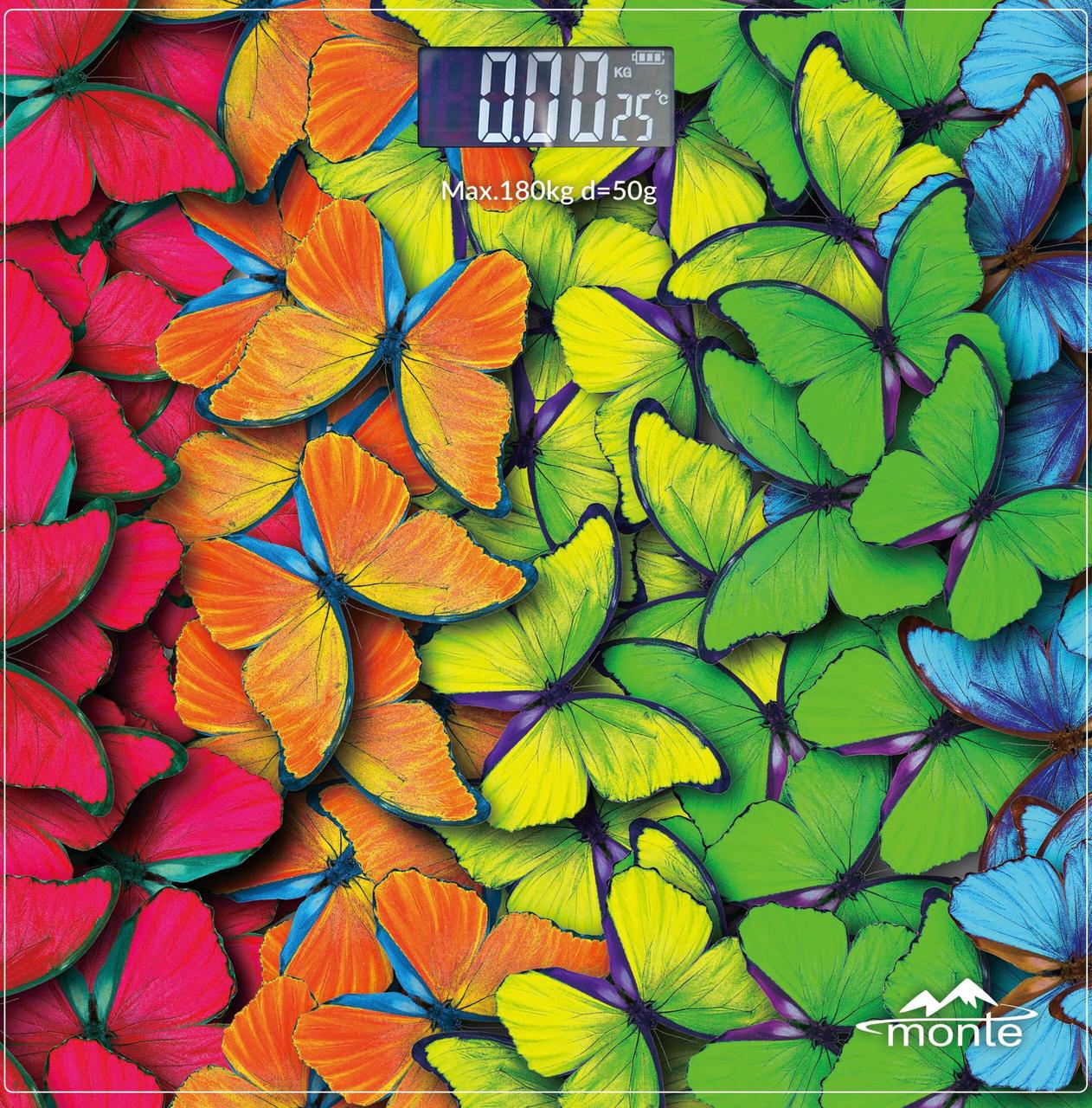 Весы напольные Monte MT-6013-2 LCD-дисплей/Krok 50 г/индикация температуры/стеклянная платформа 30х30 см до 180 кг (33348729)