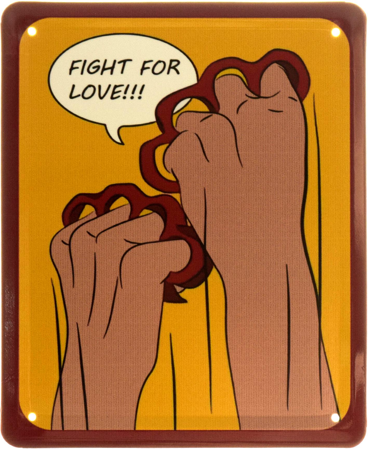Табличка металлическая "Fight For Love" 18x22 см (ms-103873)