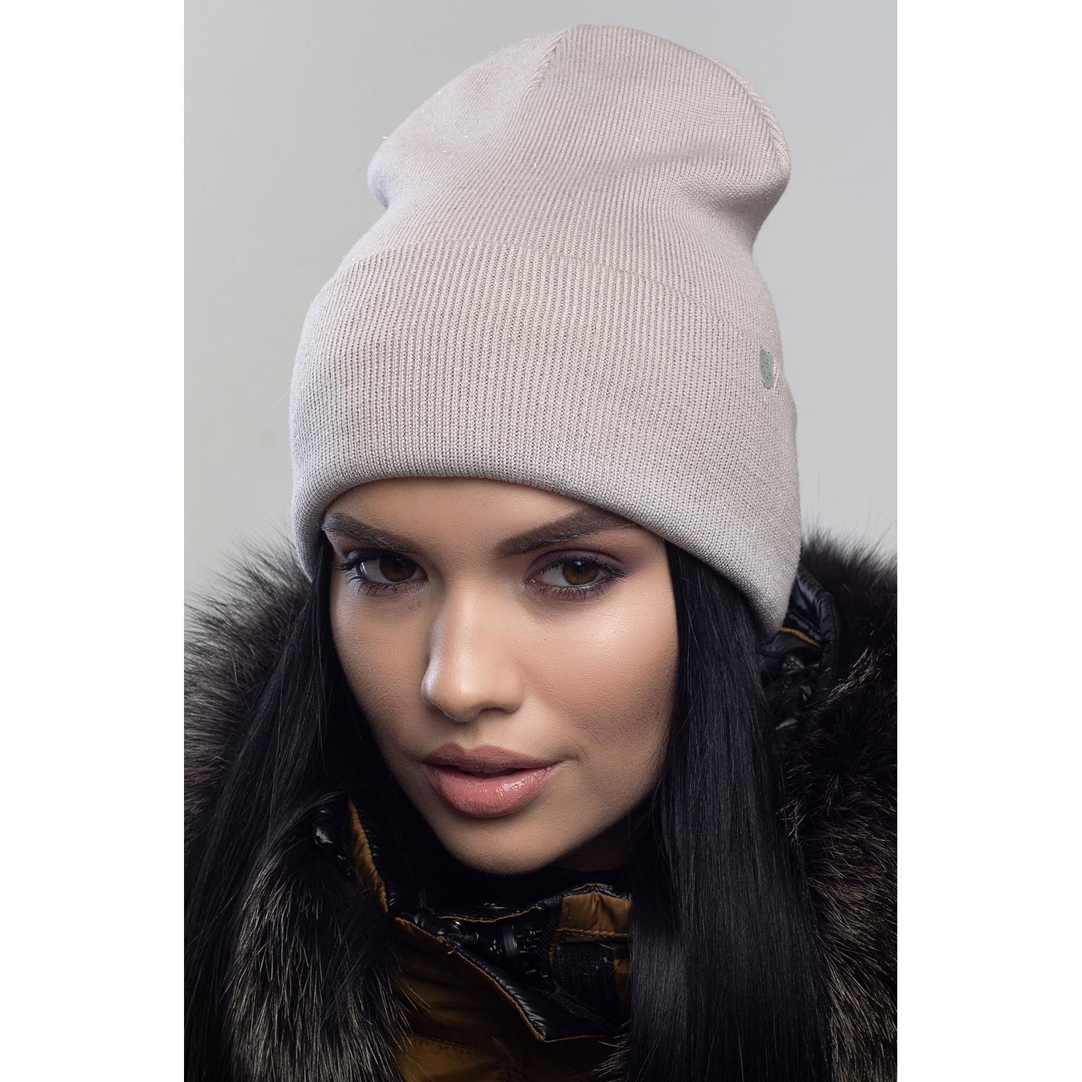 Шапка женская двойная шерстяная Leks Пассаж one size Капучино