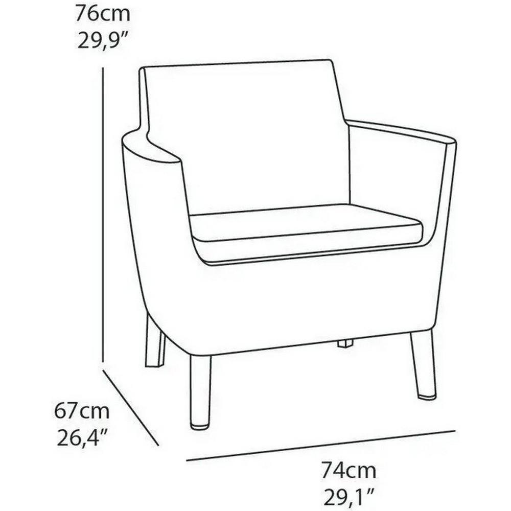 Комплект садових меблів Keter Salemo Balcony Set 2 крісла та 1 стіл Капучино (253202) - фото 3 Комплект садових меблів Keter Salemo Balcony Set 2 крісла та 1 стіл Капучино (253202) - фото 3