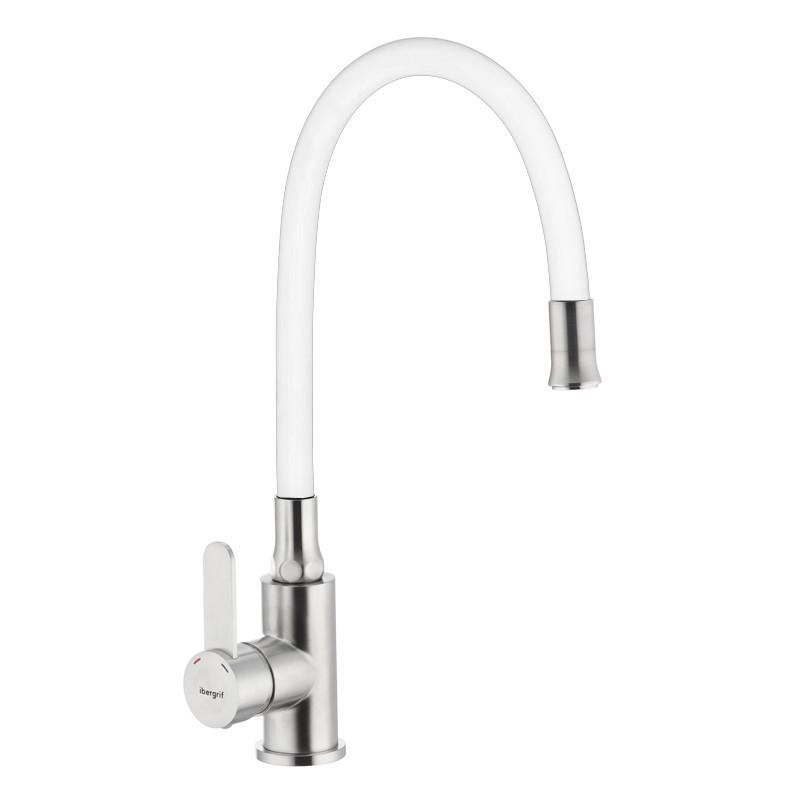 Смеситель для кухни IBERGRIF M22119-3 с гибким силиконовым изливом (IB0064)