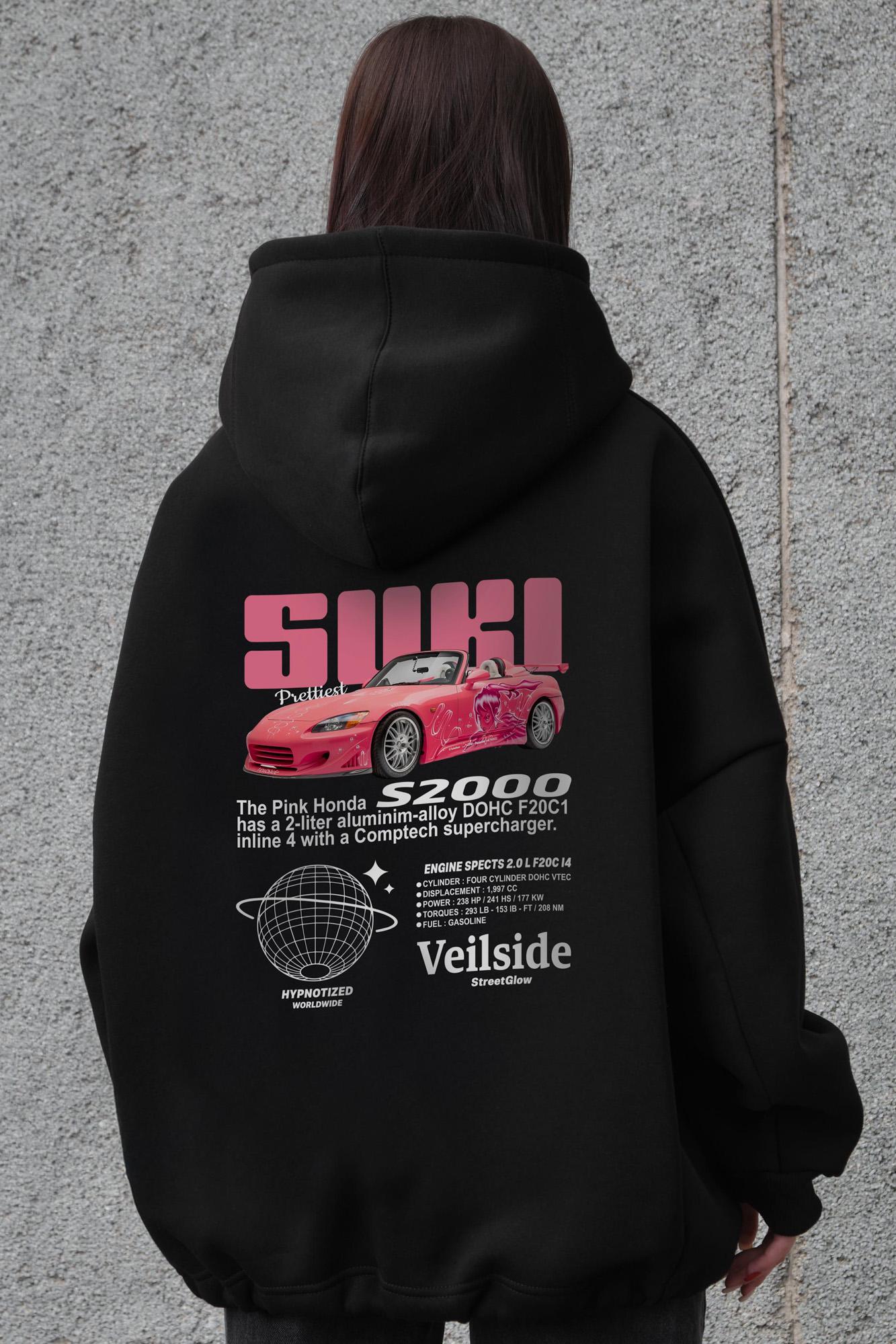 Худи на флисе Without с капюшоном и принтом Suki оверсайз Black (8055552) - фото 5 Худи на флисе Without с капюшоном и принтом Suki оверсайз Black (8055552) - фото 5