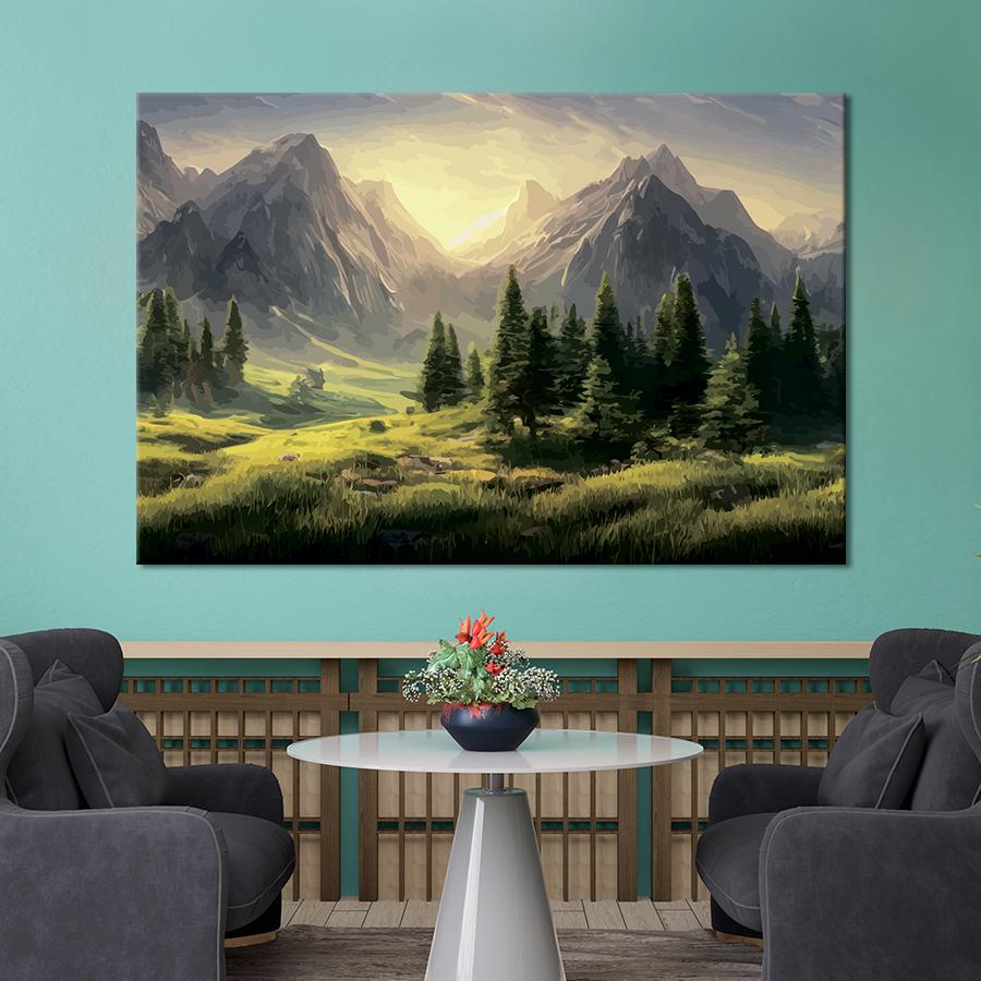 Картина на холсте Горы и долина 80x54 см (V500-1_L)