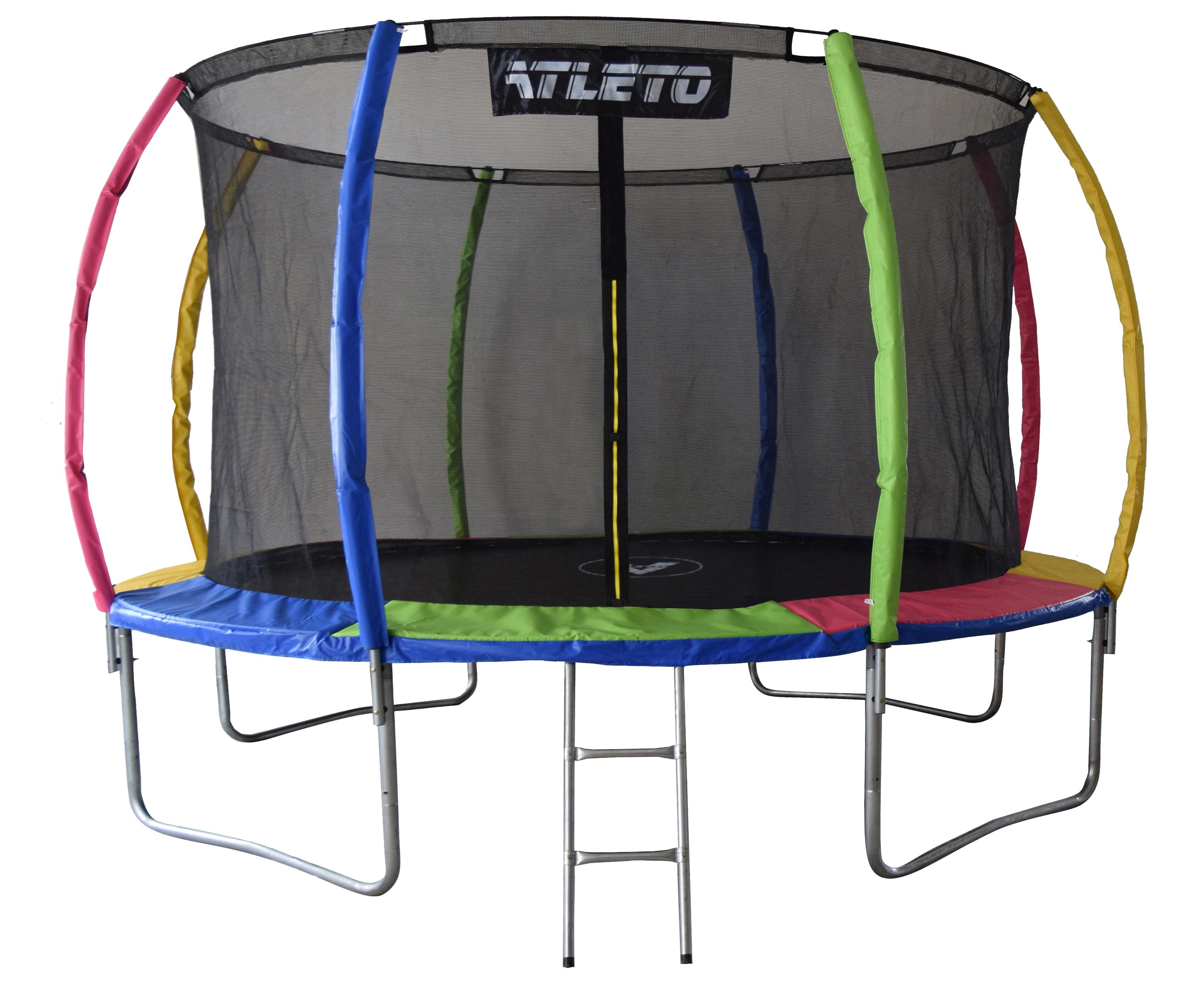 Батут Atleto с внутренней сеткой 374 см Multikolor (21000325)