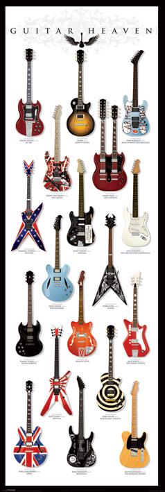 Постер плакат Гитарный Рай/Guitar Heaven 53x158 см