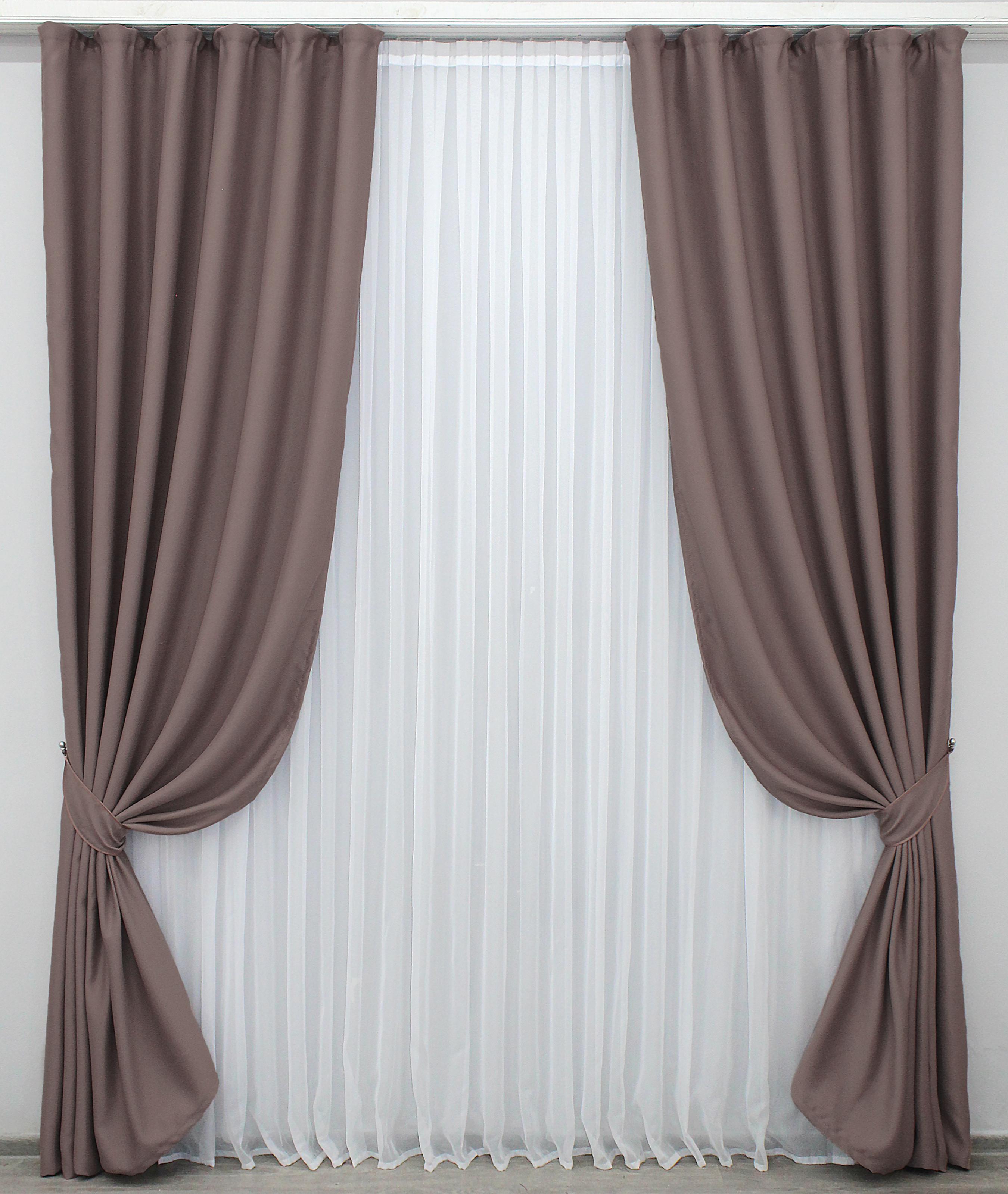 Комплект штор VR-Textil Bagema Rvs № 1245ш блекаут 150х270 см 2 шт. Пудровий (33-0062) - фото 1