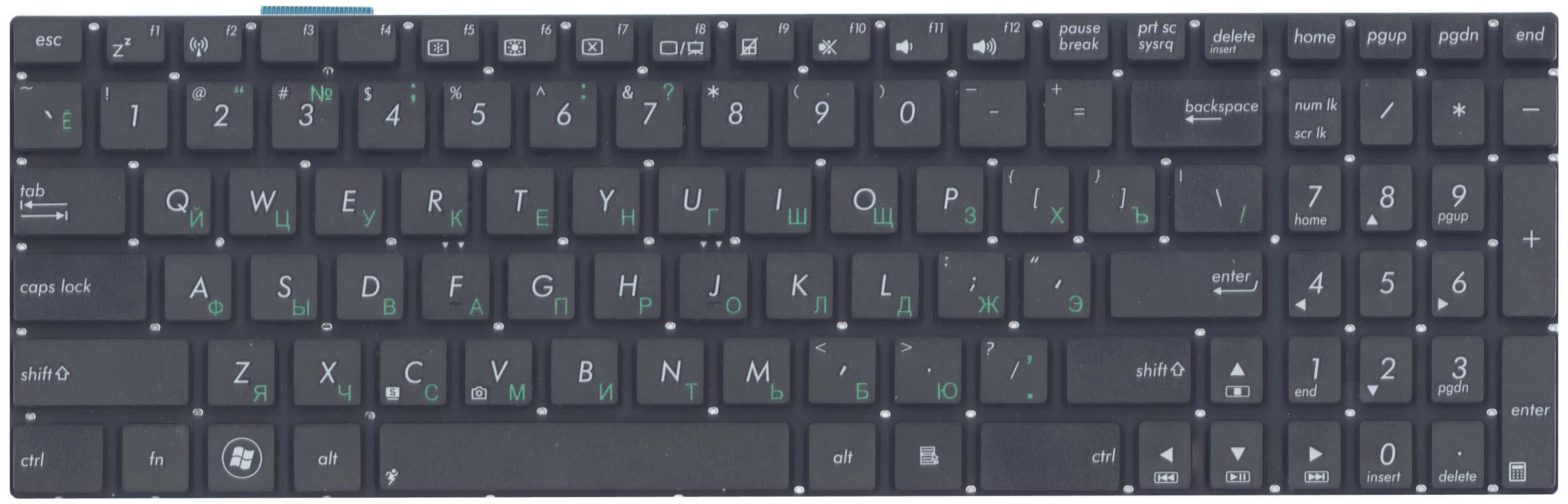 Клавиатура для ноутбука Asus N56/N56V Black