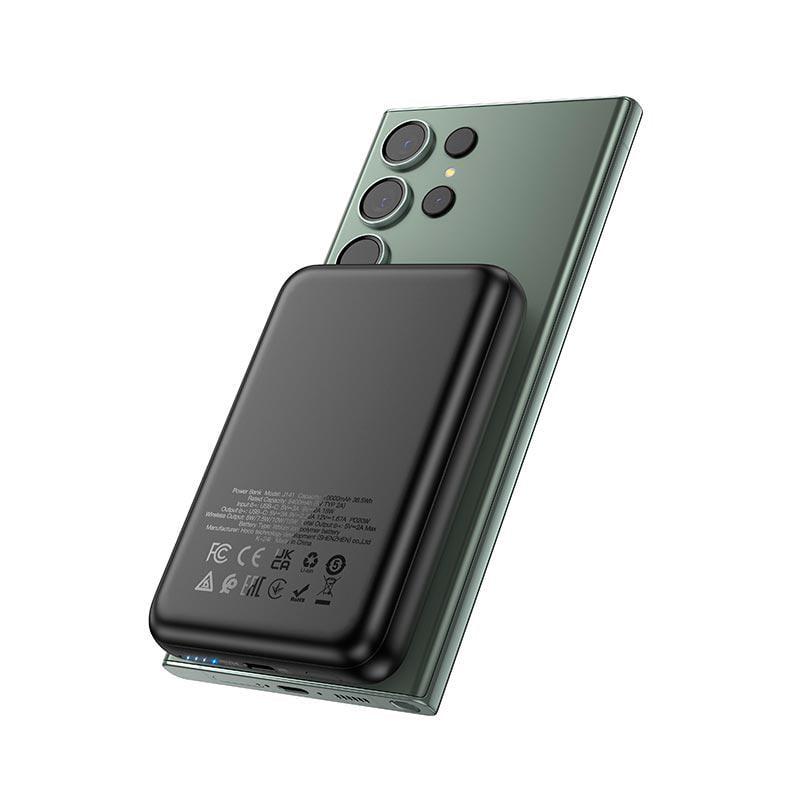Повербанк магнитный Hoco J141 10000 mAh QC/PD с LED-дисплеем Черный (27676124)