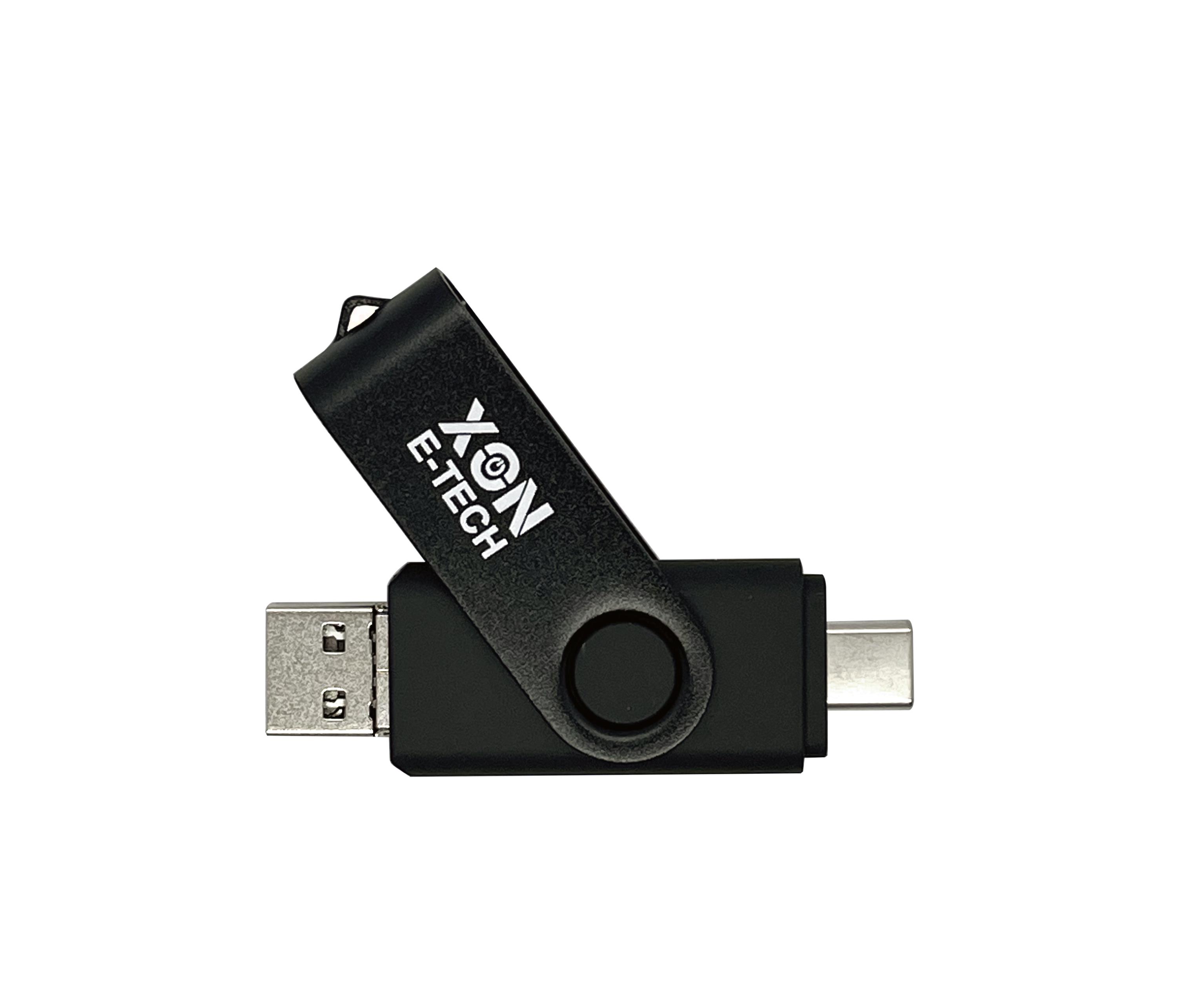 Флеш-пам'ять USB XON FlashDrive MultiConnect 128 Гб Чорний (FX2M128PB 7645)