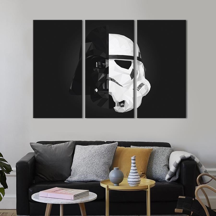 Модульная картина триптих Darth Vader and Stormtrooper 128x81 см (748-31)