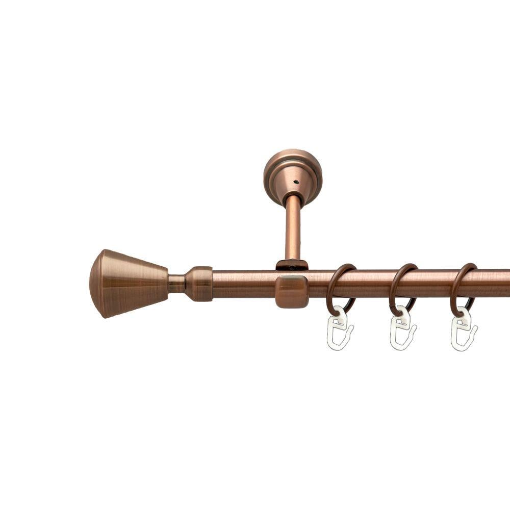 Карниз Orvit Мілано металевий однорядний відкритий гладка труба кільце металеве 16 мм 280 см Мідь (00-00019382)