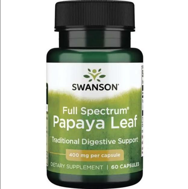 Антиоксидант Swanson Papaya Leaf 400 мг 60 Caps
