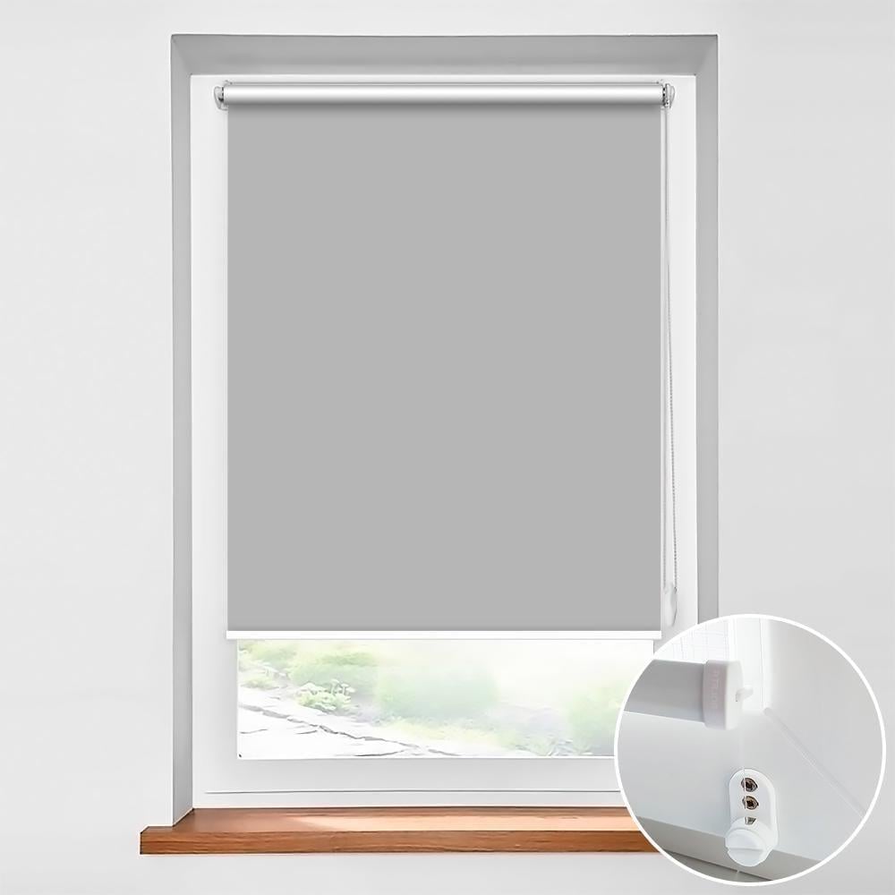 Ролета тканинна блекаут E-ROLETA ВО 54 Сільвер з фіксацією під нахил 30х165 см Сірий (ВО-S-54-30-165) - фото 1 Ролета тканинна блекаут E-ROLETA ВО 54 Сільвер з фіксацією під нахил 30х165 см Сірий (ВО-S-54-30-165) - фото 1