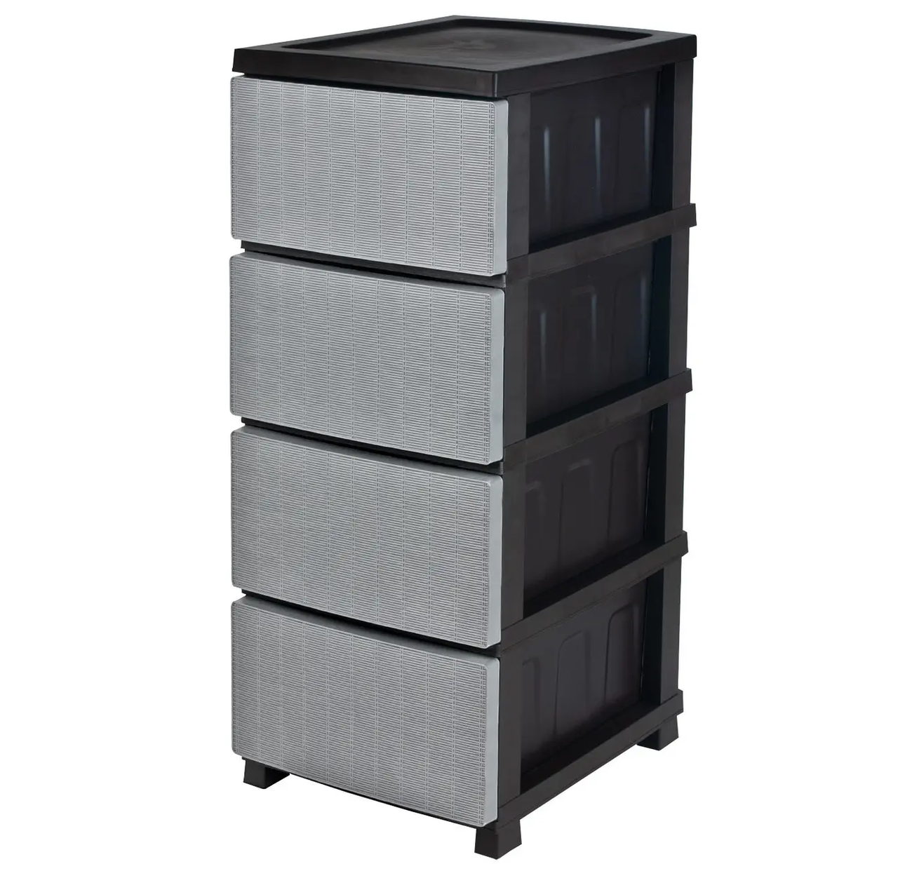 Комод R-Plastic ротанг на 4 ящика 35х45х86 см Серо-черный (34007) Комод R-Plastic ротанг на 4 ящика 35х45х86 см Серо-черный (34007)
