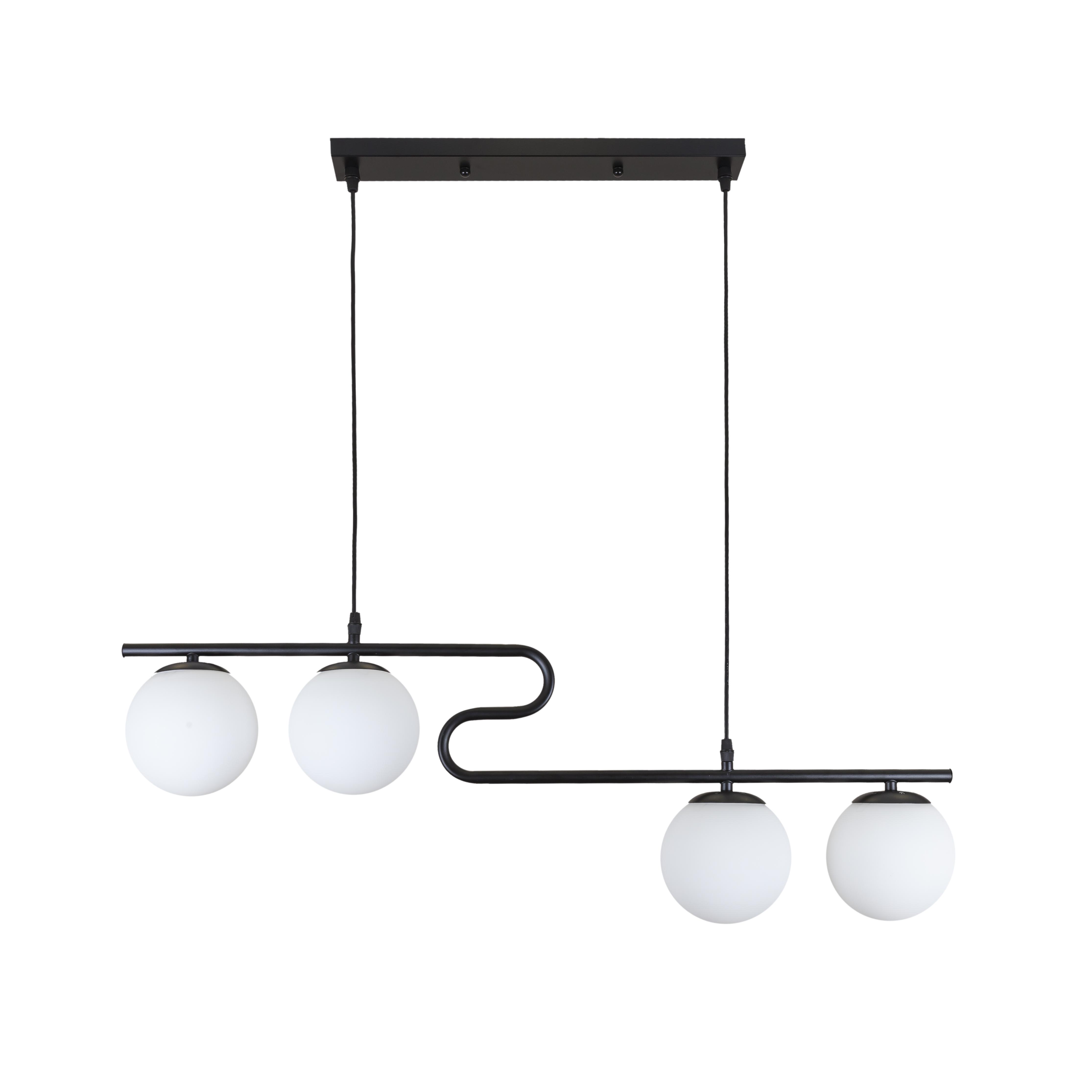 Люстра подвесная шара Levistella 7529814-4 BK/WH белые плафоны Черный