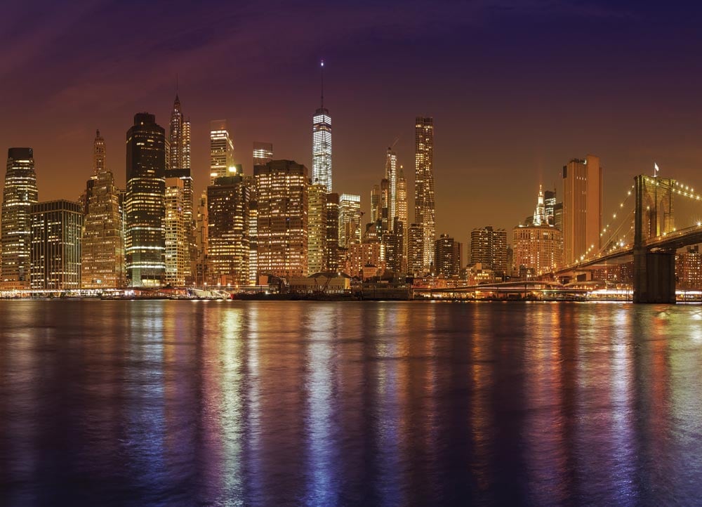 Фотообои WS Wallpaper Ночной город 360x260 см (31072)