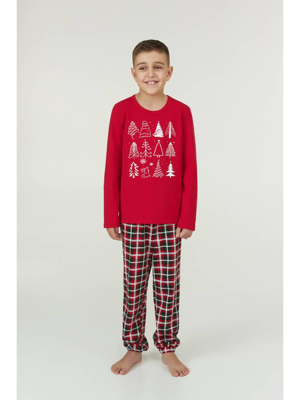 Пижама с начесом для мальчика Ellen Family look Merry Christmas 04k 110 см Красный