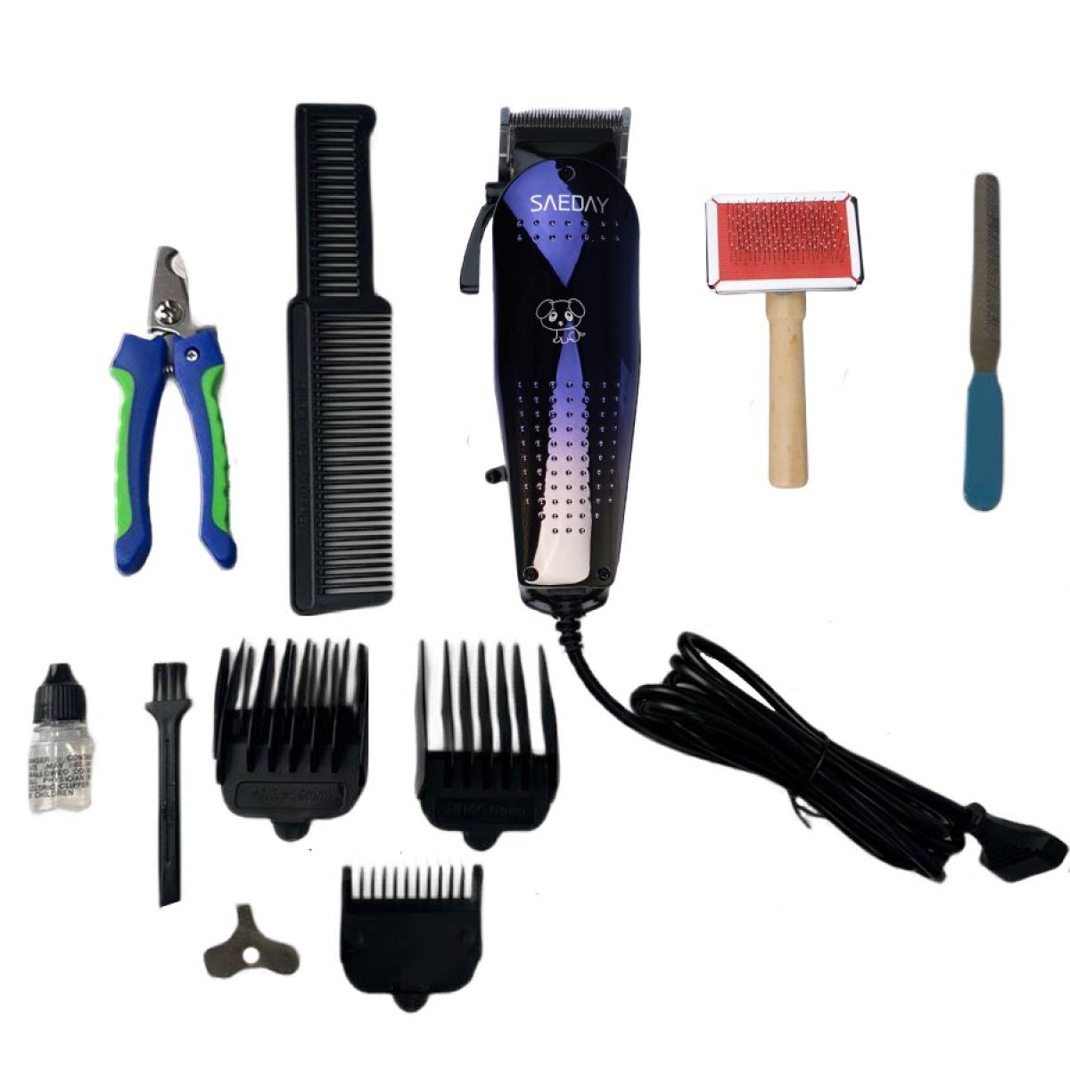 Набор инструментов для груминга профессиональный Saeday SD-833 5в1 Синий (SD833NB)