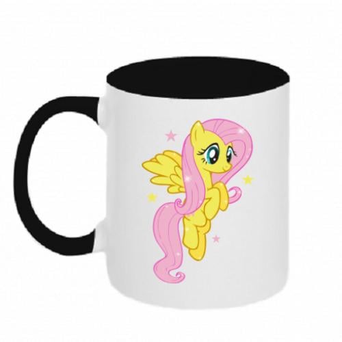 Чашка керамическая двухцветная Fluttershy 320 мл Черно-белый (422096-17-45603)