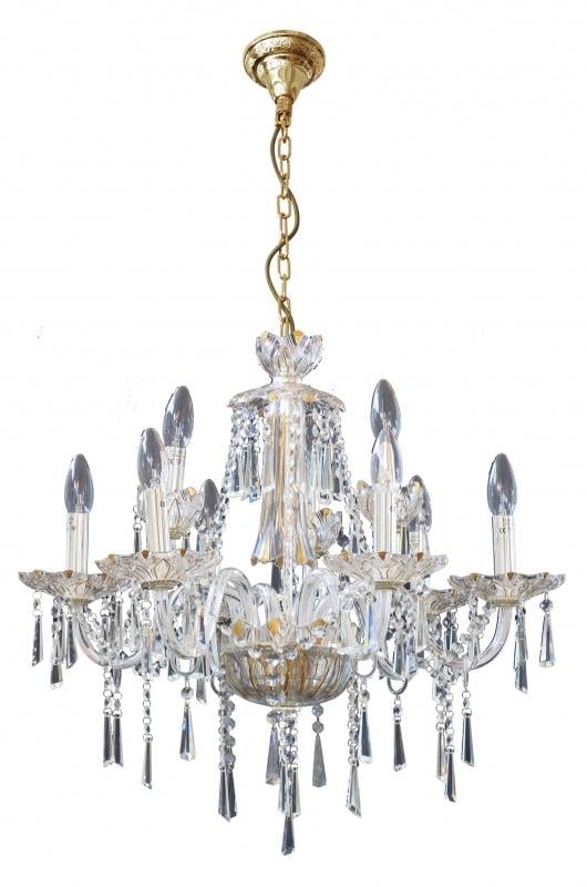 Люстра свеча подвесная прованс хрустальная Brille BCL-102S/9