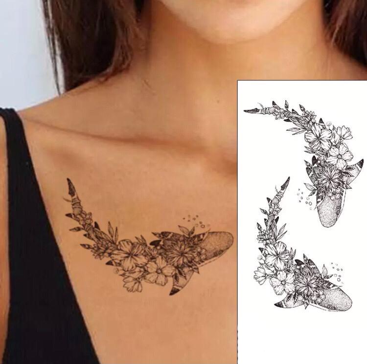 Тату тимчасове водостійке 3D велике Акула XQB-347 10х10 см (4506407) - фото 2 Тату тимчасове водостійке 3D велике Акула XQB-347 10х10 см (4506407) - фото 2