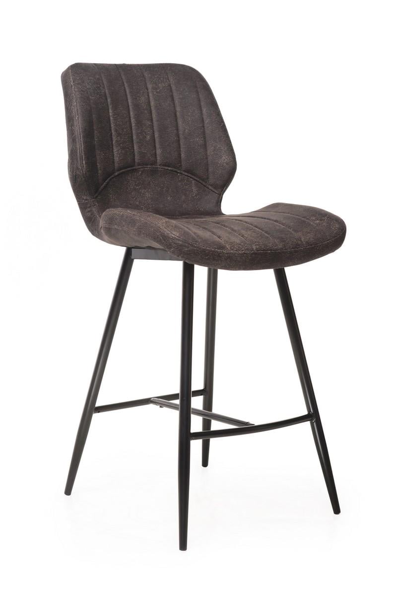 Стул полубарный Vetro Mebel B-19 крашеный металл Черный/Коричневый Антик