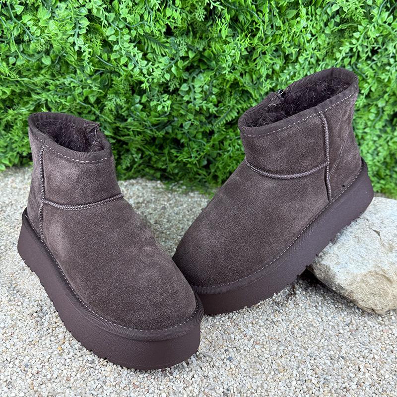 Уггі жіночі замшеві на платформі Е-00504-6 p. 37 23,5-24 см Шоколадний (117749436)