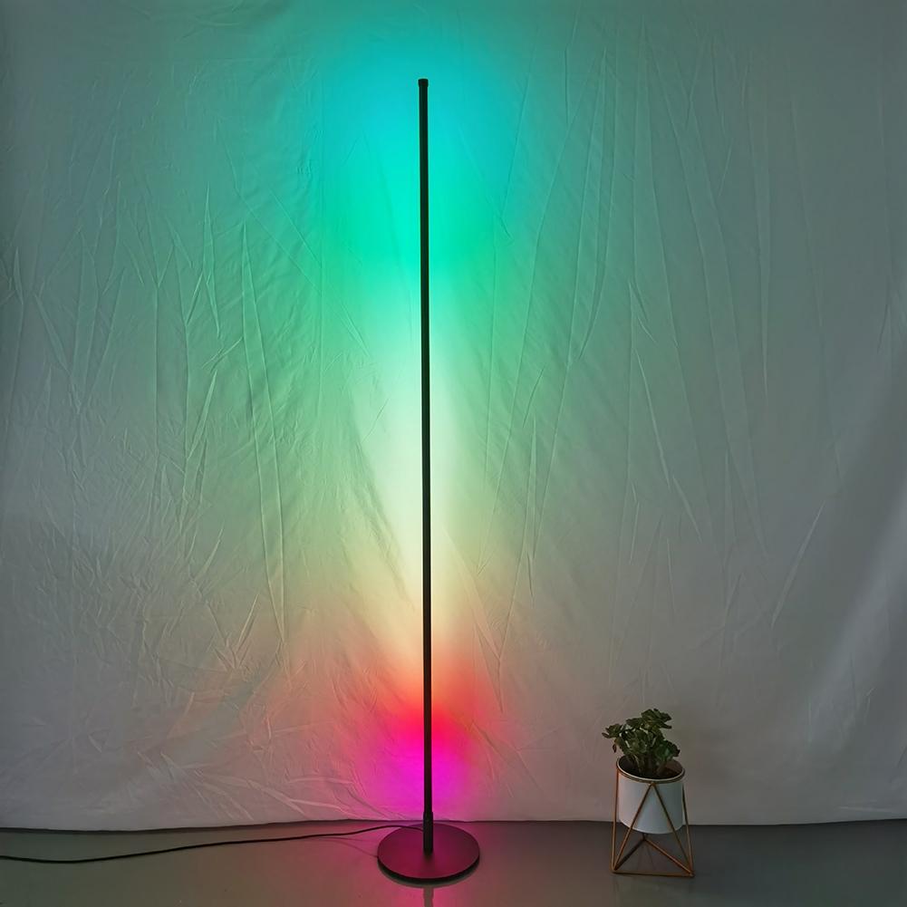 Лампа торшер LED підлоговий кутовий RGB з пультом від мережі 100 см White (14206957134)