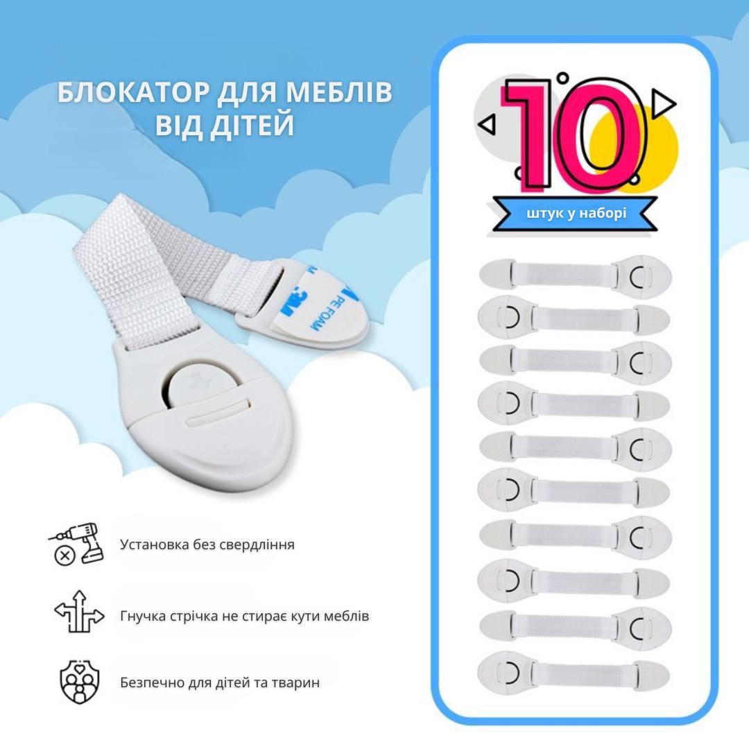 Набор защитных замков для мебели Bodasan детский 10 шт. (BL05) - фото 2