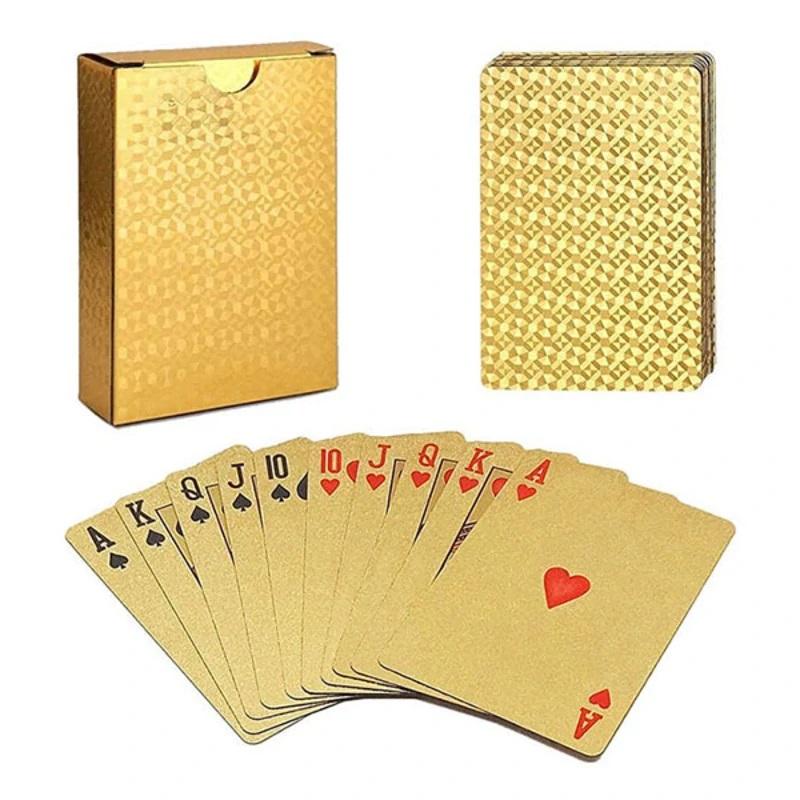 Карты игральные покерные Carbon пластиковые 54 карты Gold (BG_408-7CarbGold)