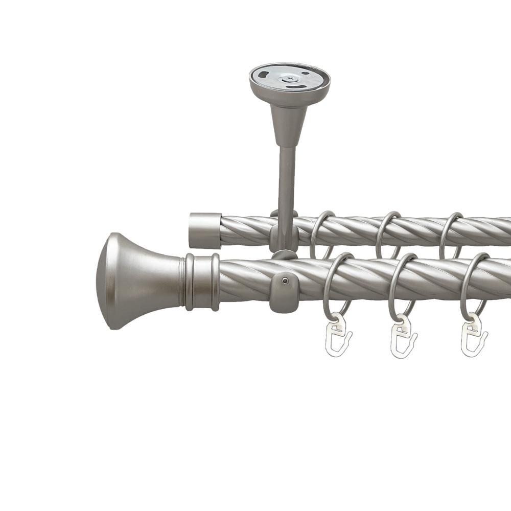 Карниз Orvit Люксор металевий дворядний відкритий до стелі скручена труба кільце металеве 25/19 мм 240 см Сатин (00-00024232)