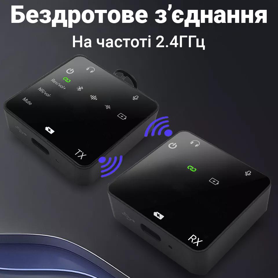 Радиосистема с петличным микрофоном Savetek GS-P19 радиочастотный микрофон 2,4 ГГц для камеры и смартфона - фото 4