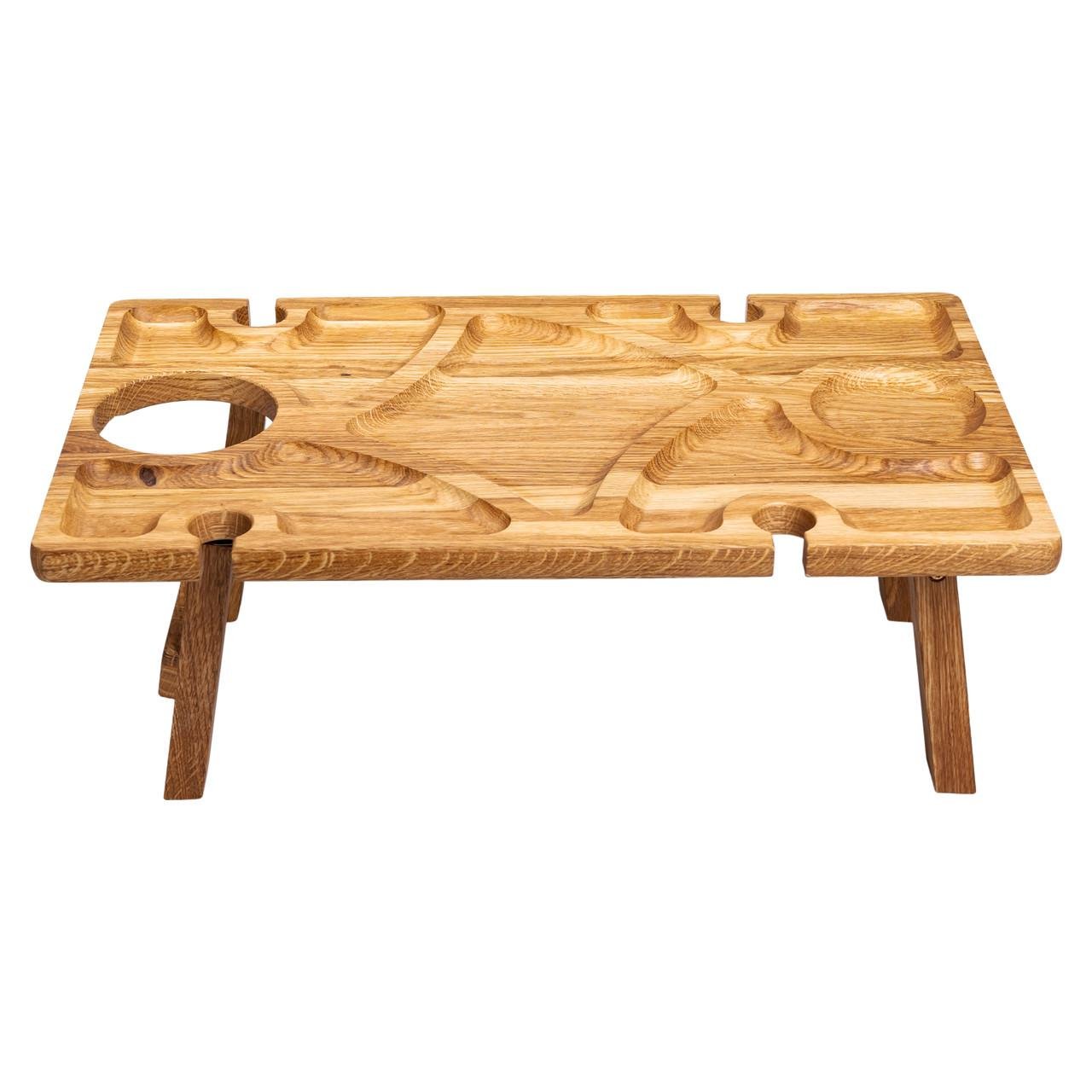 Столик-менажниця винний з дерева прямокутний на ніжках дуб 50х30 см - фото 3 Столик-менажниця винний з дерева прямокутний на ніжках дуб 50х30 см - фото 3