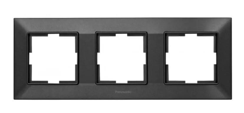 Рамка для розеток потрійна горизонтальна Panasonic Arkedia Slim WNTF08032DG-UA Димчастий