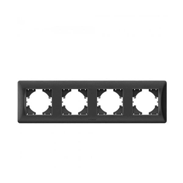 Рамка четырехместная горизонтальная Videx Binera Графит (00000012972)