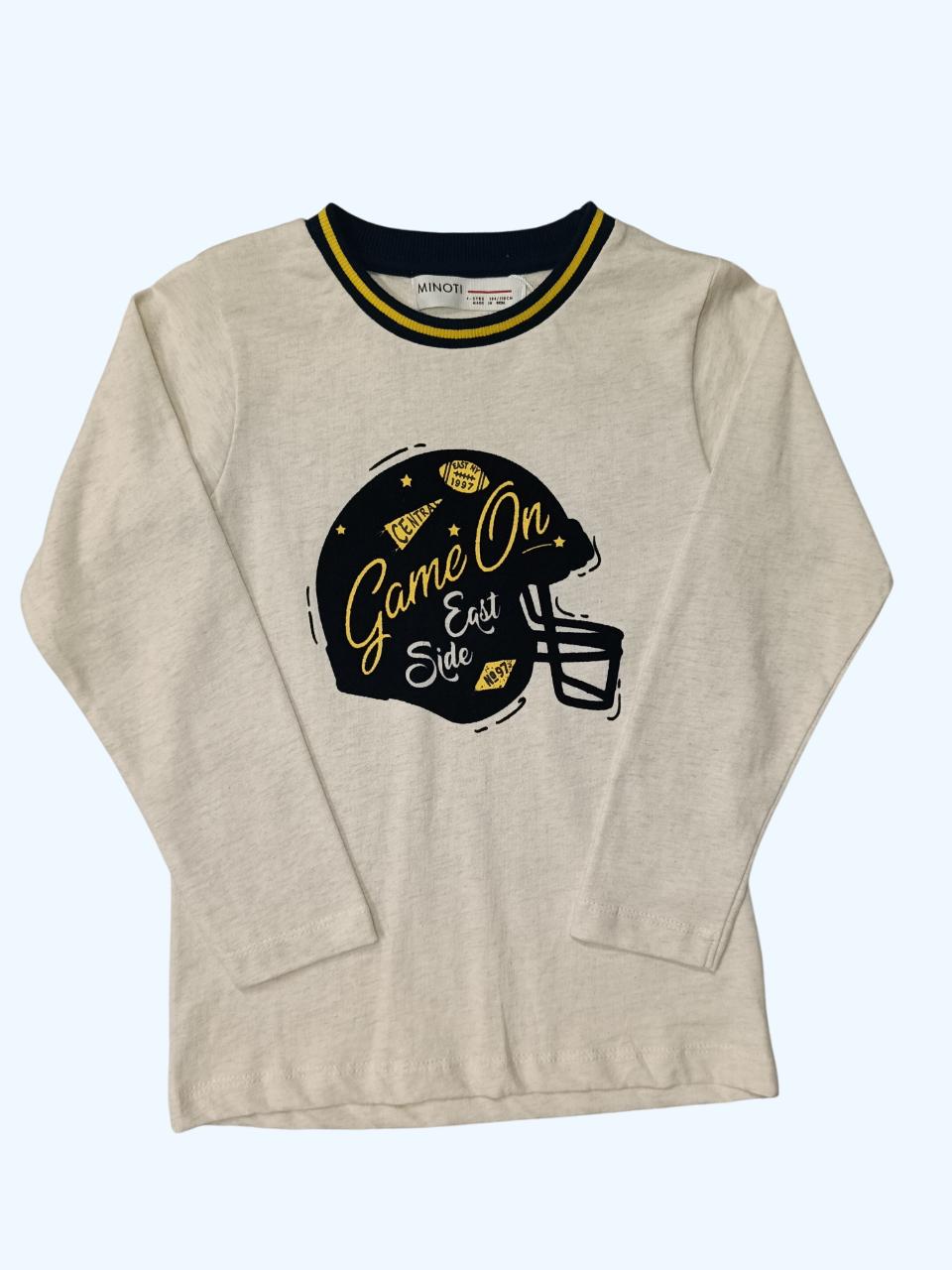 Лонгслів дитячий для хлопчика Minoti 110 Бежевий (0228A)