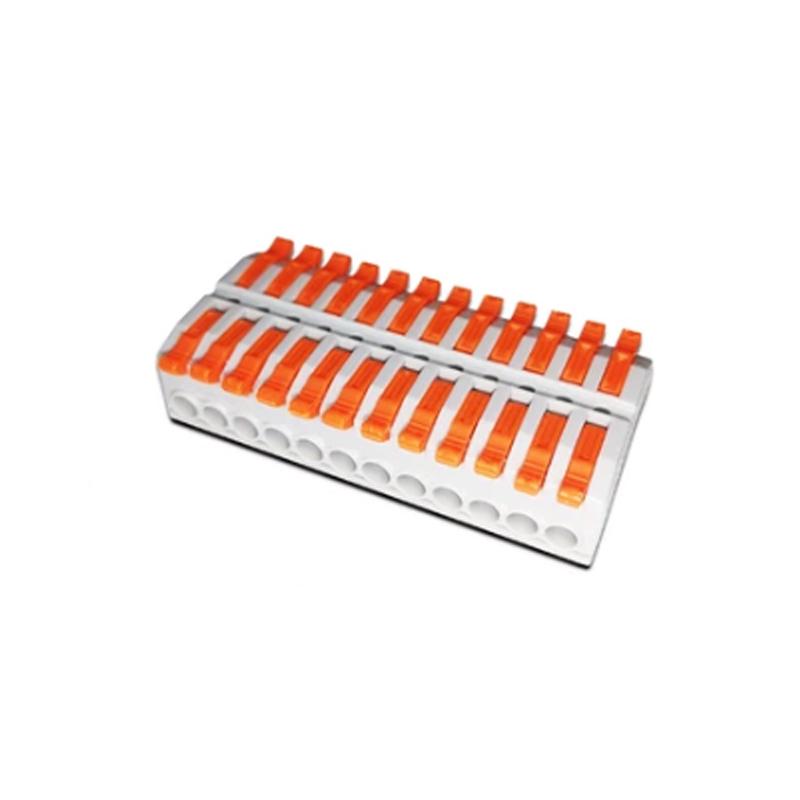 Клемма проходная Tactix 0,08-4 мм2 32А 12х1-12х1 одинарная 29,8х63,6х14,4 мм Оранжевый (KV227-12)