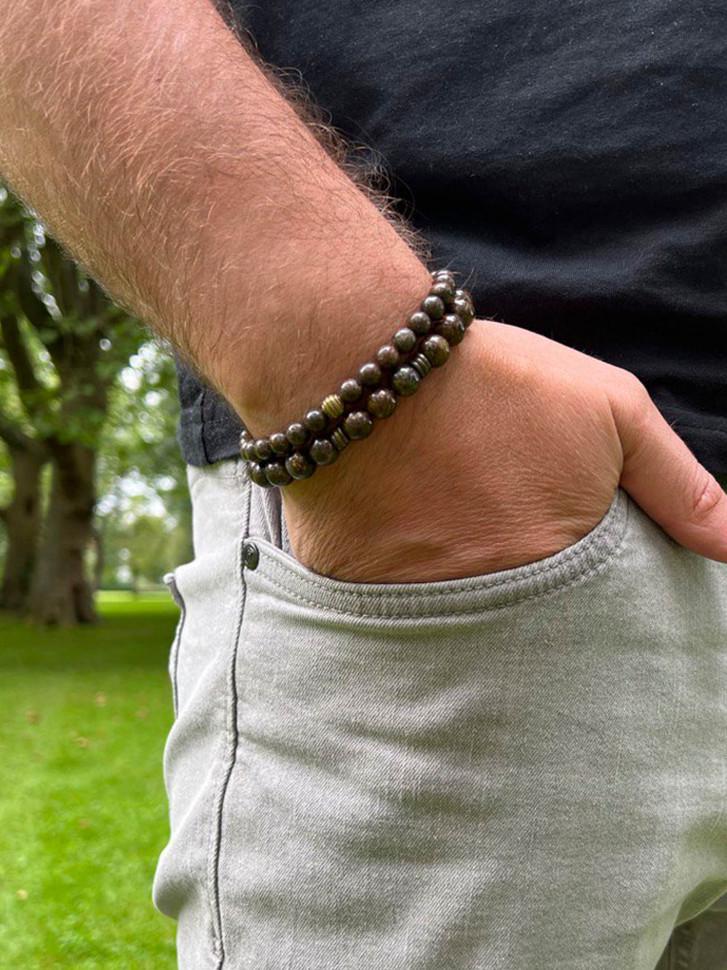 Набор браслетов мужских из бронзита (4537) Набор браслетов мужских из бронзита (4537)