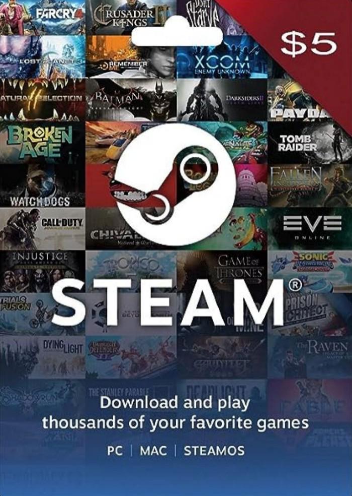 Код активації Steam Gift Card на 5 USD US регіон (67581407)