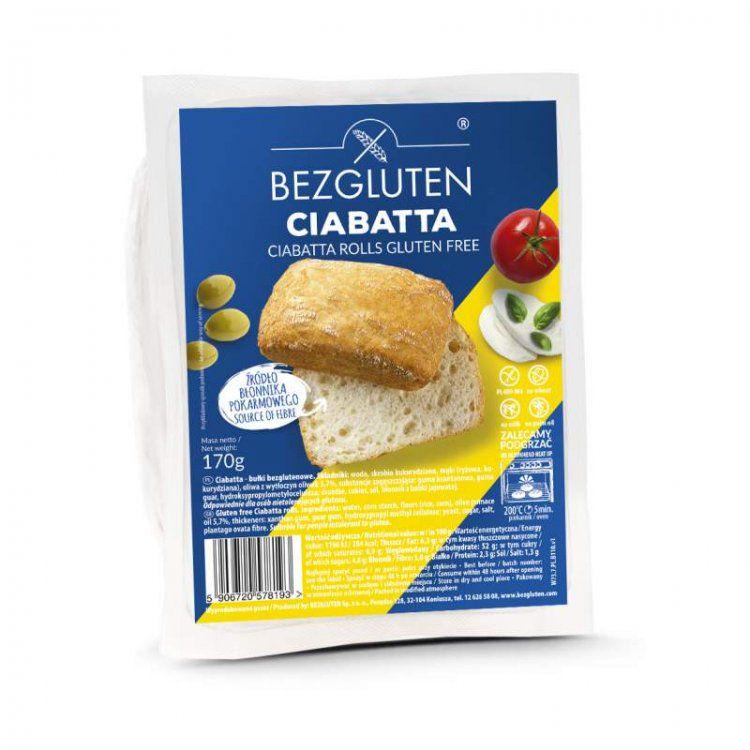 Булочки без глютена Bezgluten Чиабатта 170 г (5906720578193)