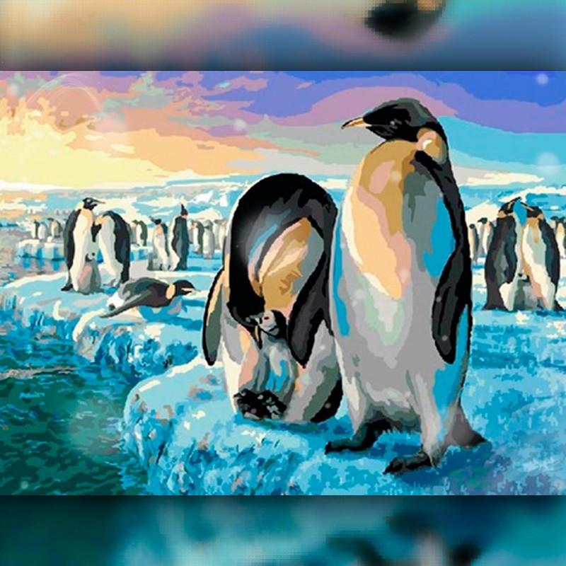 Алмазная вышивка The Wortex Diamonds Пингвины 30x40 см TWD20021