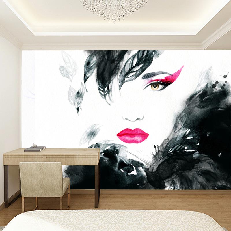 Фотообои флизелиновые красота и мода для спальни/зала/кухни моющиеся Девушка ворона