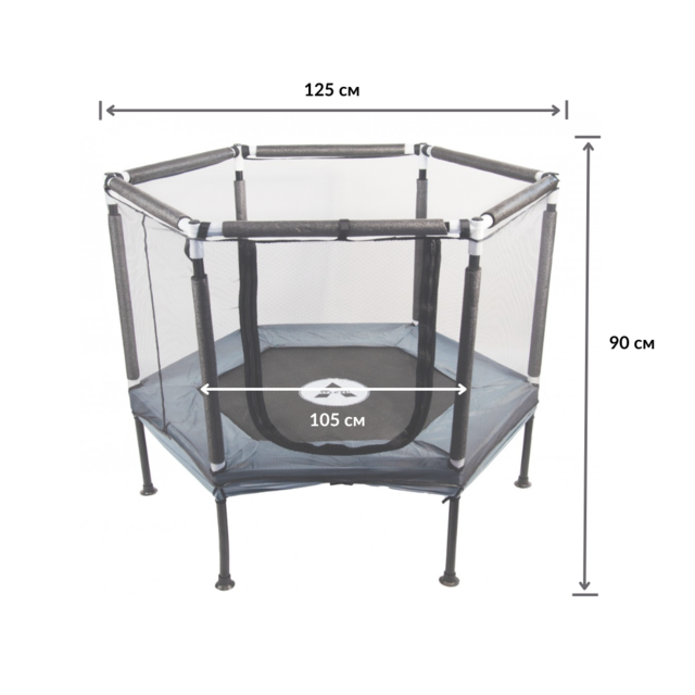 Батут-манеж детский Atleto с сеткой 125 см Серый (KRB03) - фото 5 Батут-манеж детский Atleto с сеткой 125 см Серый (KRB03) - фото 5